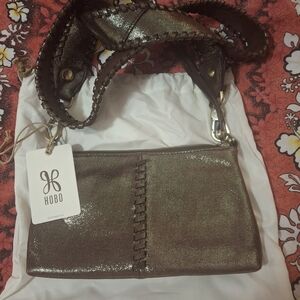 HOBO Metallic Bronze Leather Shoulder Bag - Shimmery Bronze